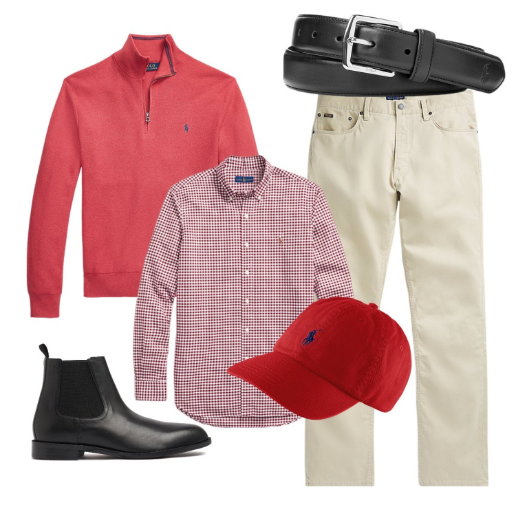 Outfit uomo - Total look #1958785. Stile Trendy per Tutti i giorni. Abbinamento con cinture, cappelli, maglieria, pantaloni, camicie, stivali e stivaletti.