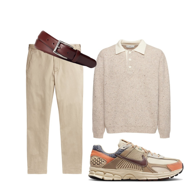 Outfit uomo - Total look #1958940. Stile Trendy per Serata speciale. Abbinamento con cinture, pantaloni chino, sneakers, maglieria.