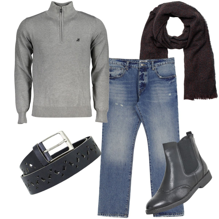 Outfit uomo - Gli stivaletti. Stile Urban per Ufficio. Abbinamento con stivali e stivaletti, jeans, cinture, sciarpe, maglieria.