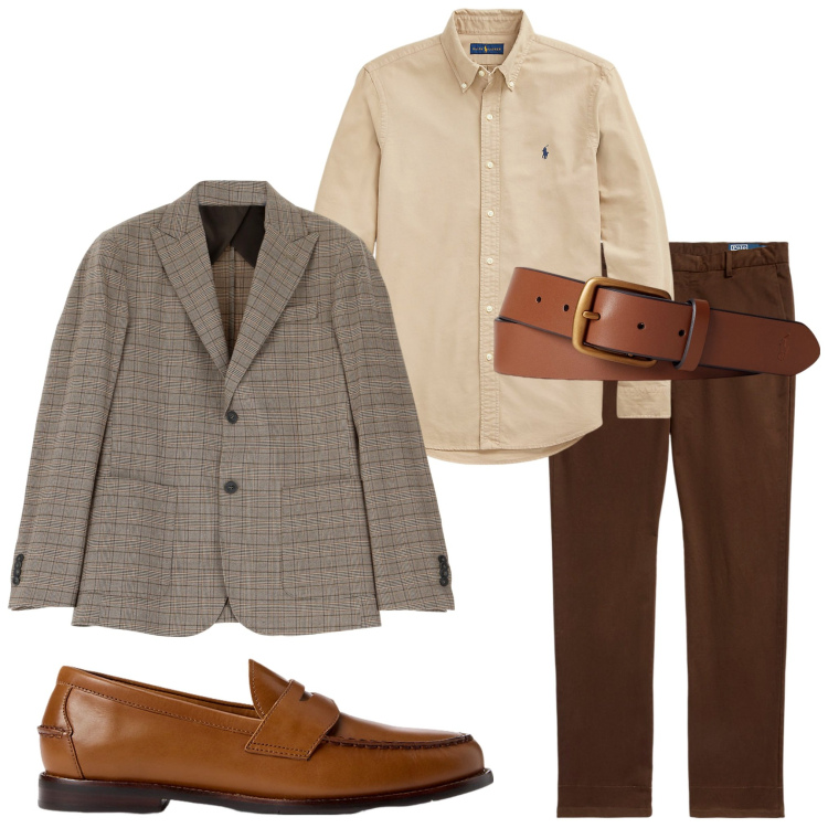 Outfit uomo - In ufficio. Stile Business/Elegante per Ufficio. Abbinamento con giacche, scarpe stringate, cinture, pantaloni, camicie.