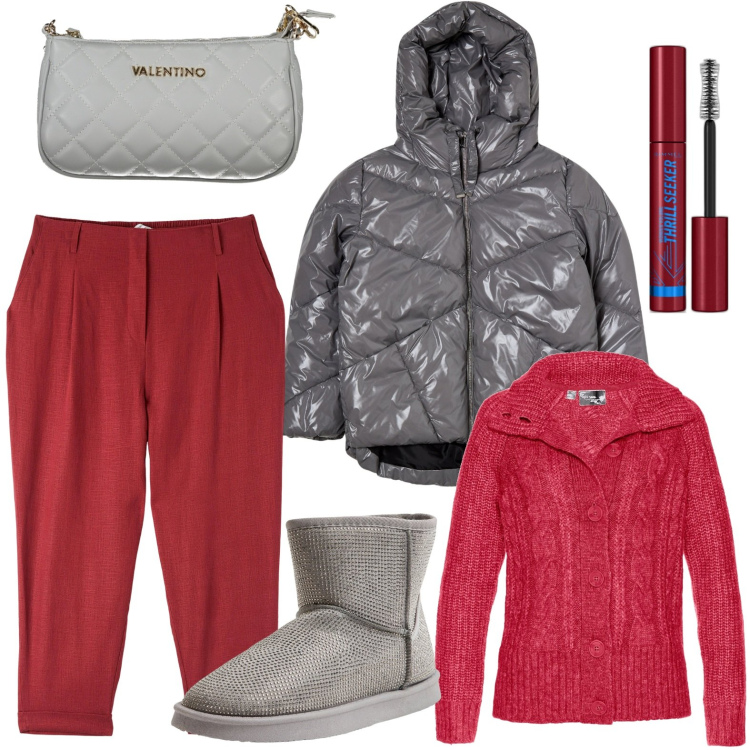 Outfit donna - Colori per l\'autunno. Stile Glamour per Tutti i giorni. Abbinamento con cardigans, mascara, blazer, pantaloni chino, stivali, borse a spalla.