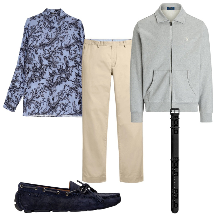 Outfit uomo - Total look #1959346. Stile Casual per Tutti i giorni. Abbinamento con camicie, scarpe stringate, pantaloni chino, giacche, orologi.