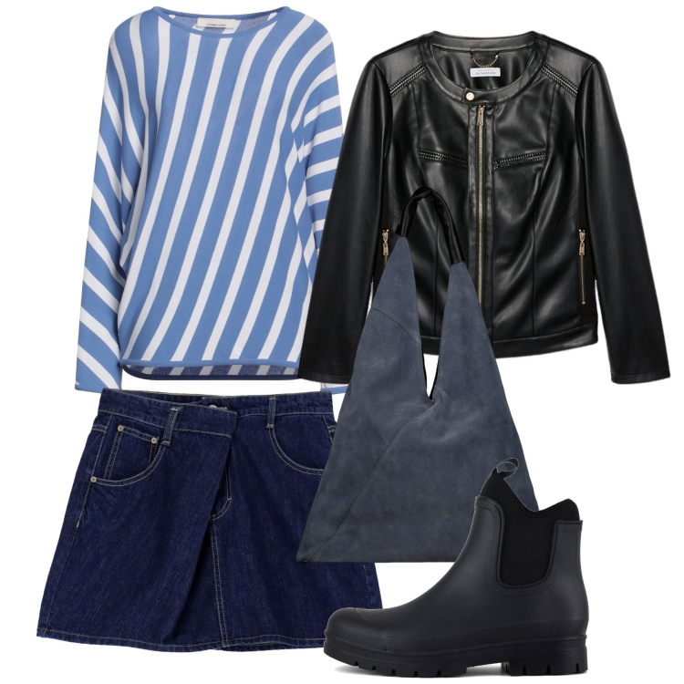 Outfit donna - Tornano gli stivali. Stile Urban per Tutti i giorni. Abbinamento con pullovers, minigonne, stivali, borse a spalla, blazer.