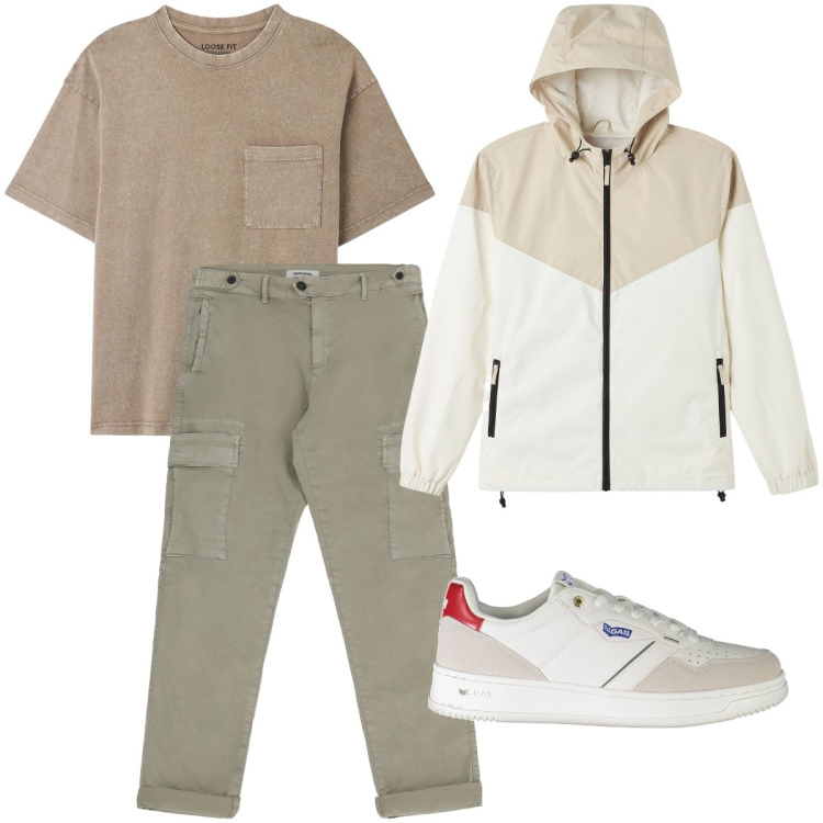 Outfit uomo - La t-shirt col taschino. Stile Casual per Tutti i giorni. Abbinamento con t-shirt, giacche, pantaloni cargo, sneakers.