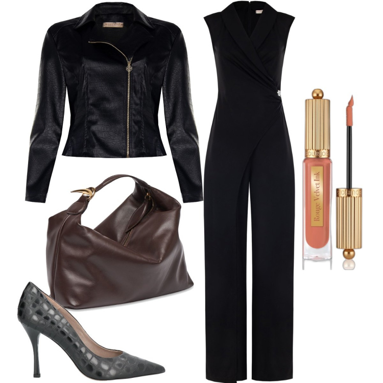 Outfit donna - Festa di compleanno. Stile Chic per Serata fuori. Abbinamento con décolleté, rossetti, tute, giacche, clutch.