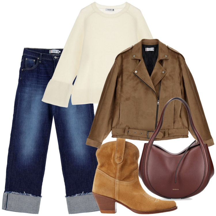 Outfit donna - La tracolla must have d\'autunno. Stile Casual chic per Tutti i giorni. Abbinamento con jeans, blazer, pullovers, stivaletti, borse a spalla.