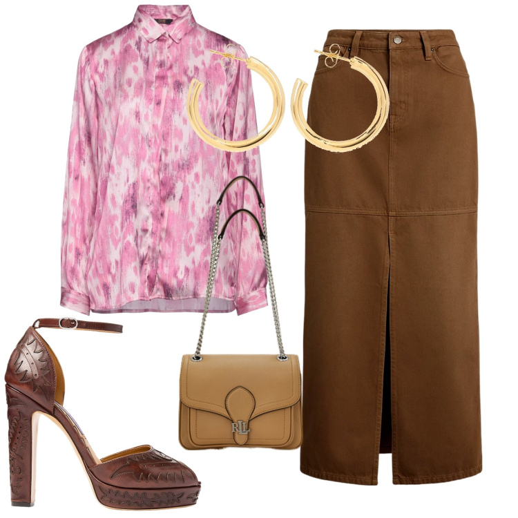 Outfit donna - Ufficio sixtee. Stile 70s per Ufficio. Abbinamento con camicie, borse a spalla, décolleté, gonne, orecchini.