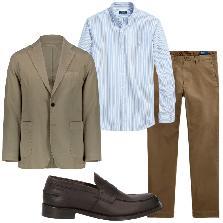 Outfit uomo - In ufficio. Stile Business/Elegante per Ufficio. Abbinamento con scarpe stringate, camicie, pantaloni, giacche.