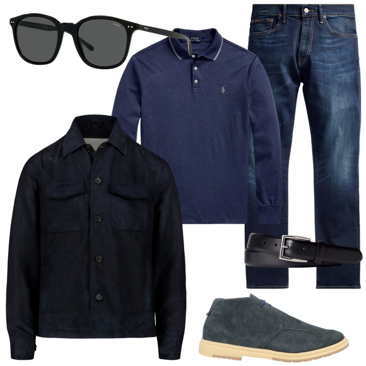 Outfit uomo - Accessori mania. Stile Urban per Tutti i giorni. Abbinamento con stivali e stivaletti, jeans, cinture, occhiali da sole, polo, giacche.