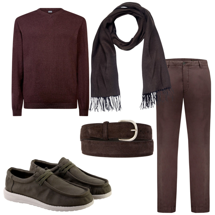Outfit uomo - Accessori mania. Stile Urban per Tutti i giorni. Abbinamento con pantaloni, cinture, sciarpe, scarpe stringate, maglieria.