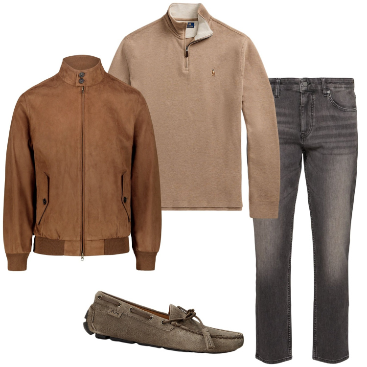 Outfit uomo - Total look #1961061. Stile Casual per Tutti i giorni. Abbinamento con scarpe stringate, pullovers, giacche, jeans.