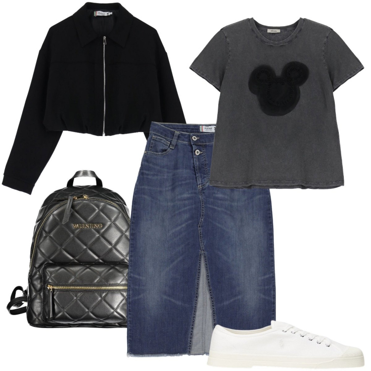 Outfit donna - Le sneakers bianche. Stile Casual chic per Tutti i giorni. Abbinamento con gonne, blazer, t-shirt, sneakers, zaini.