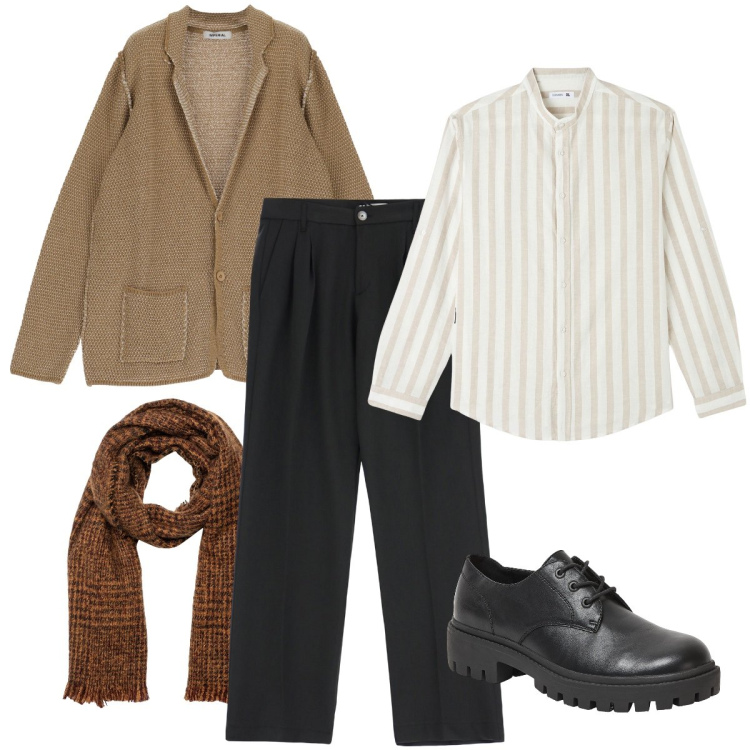 Outfit uomo - Il cardigan con le tasche. Stile Business/Elegante per Serata speciale. Abbinamento con camicie, scarpe stringate, giacche, pantaloni, sciarpe.