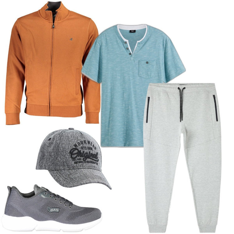Outfit uomo - Workout. Stile Casual per Sport. Abbinamento con t-shirt, pantaloni, cappelli, felpe, sneakers.