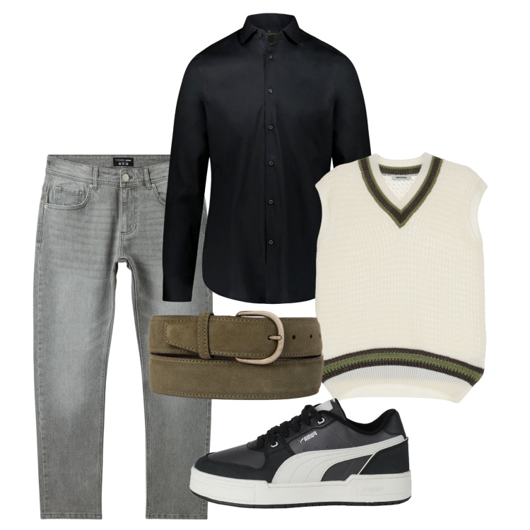 Outfit uomo - La stagione dei gilet. Stile Casual per Tutti i giorni. Abbinamento con sneakers, jeans, pullovers, camicie, cinture.