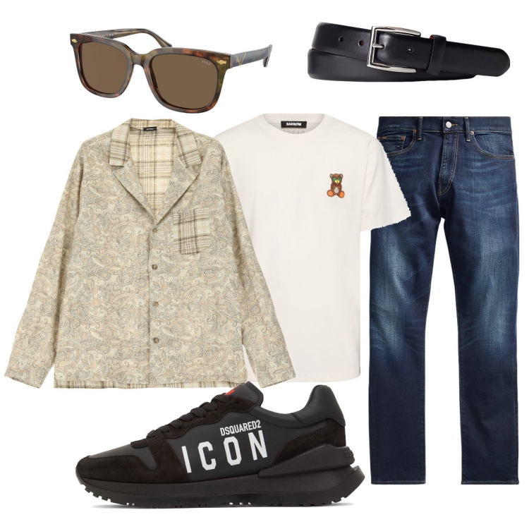 Outfit uomo - La mia mania? Gli occhiali…. Stile Trendy per Tutti i giorni. Abbinamento con camicie, jeans, cinture, occhiali da sole, t-shirt, sneakers.