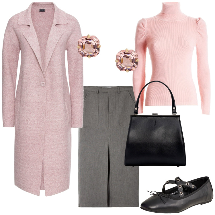 Outfit donna - Il bon ton moderno. Stile Bon Ton per Tutti i giorni. Abbinamento con cappotti, gonne lunghe, ballerine, maglieria, orecchini, clutch.