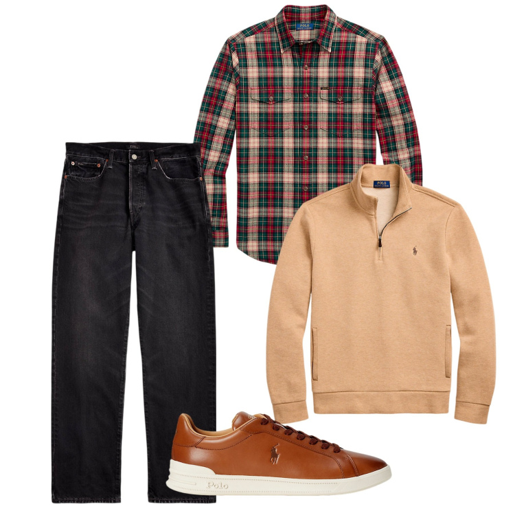 Outfit uomo - Il ritorno del tartan. Stile Casual per Tutti i giorni. Abbinamento con jeans dritti, sneakers, pullovers, camicie.
