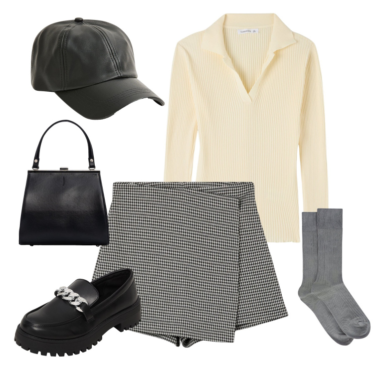 Outfit donna - Preppy idea outfit. Stile Preppy per Tutti i giorni. Abbinamento con maglieria, minigonne, mocassini, cappelli, calzini, clutch.
