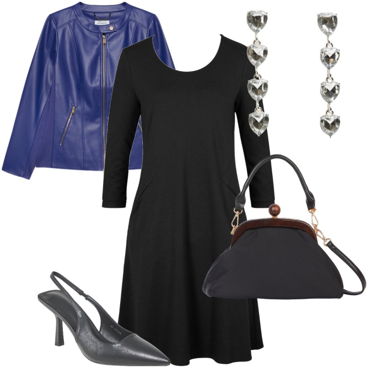Outfit donna - Un classico. Stile Bon Ton per Serata fuori. Abbinamento con vestiti corti, orecchini, décolleté, blazer, clutch.
