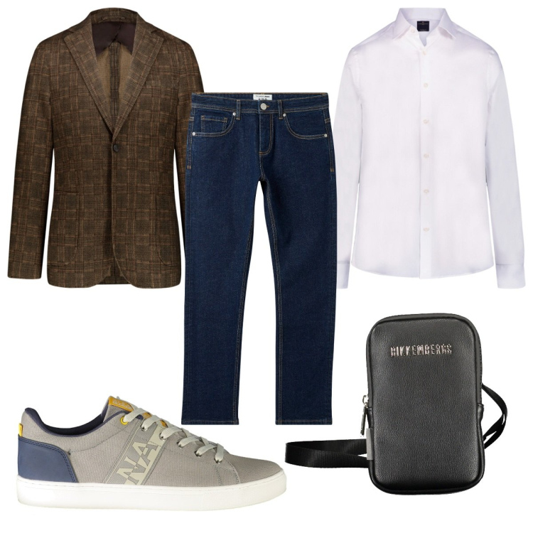Outfit uomo - Total look #1962828. Stile Trendy per Tutti i giorni. Abbinamento con jeans, giacche, camicie, sneakers, cinture.