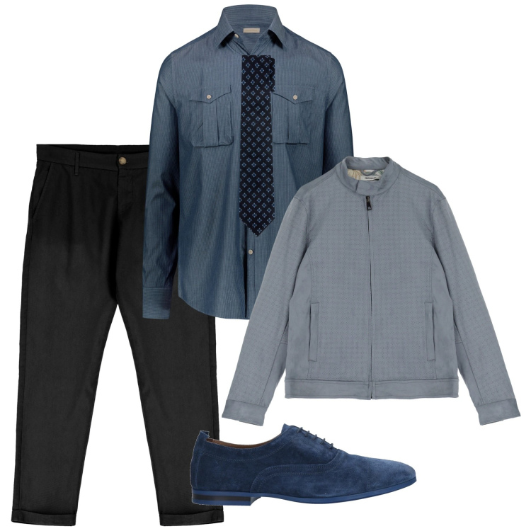 Outfit uomo - La cravatta ad ogni costo. Stile Trendy per Serata speciale. Abbinamento con scarpe stringate, giacche, pantaloni, camicie, cravatte.