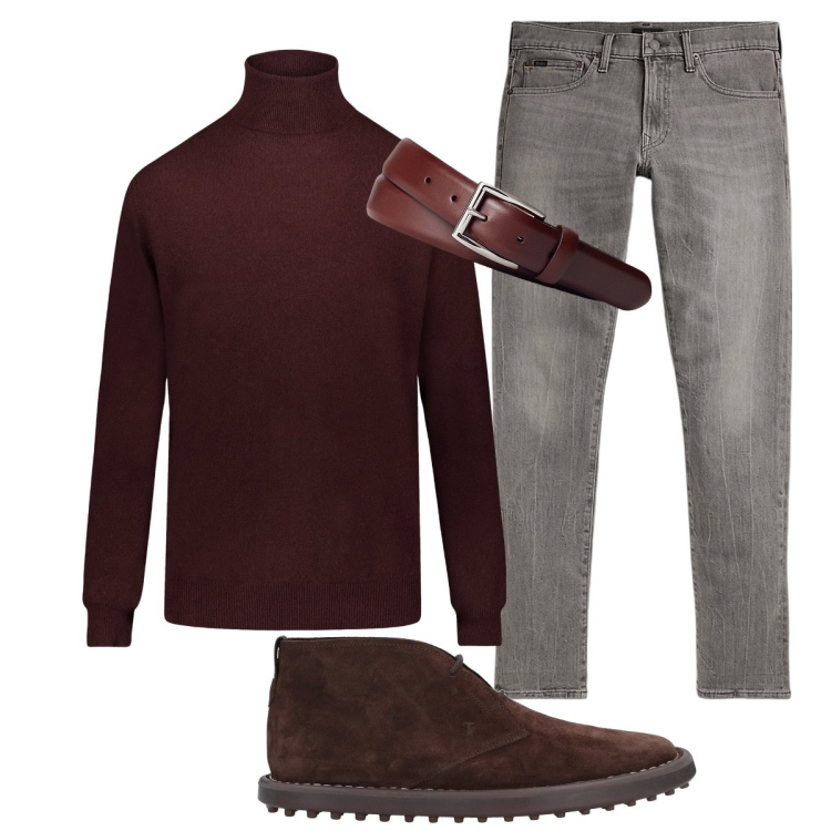 Outfit uomo - Classico dolcevita!. Stile Trendy per Tutti i giorni. Abbinamento con stivali e stivaletti, cinture, jeans, maglieria.