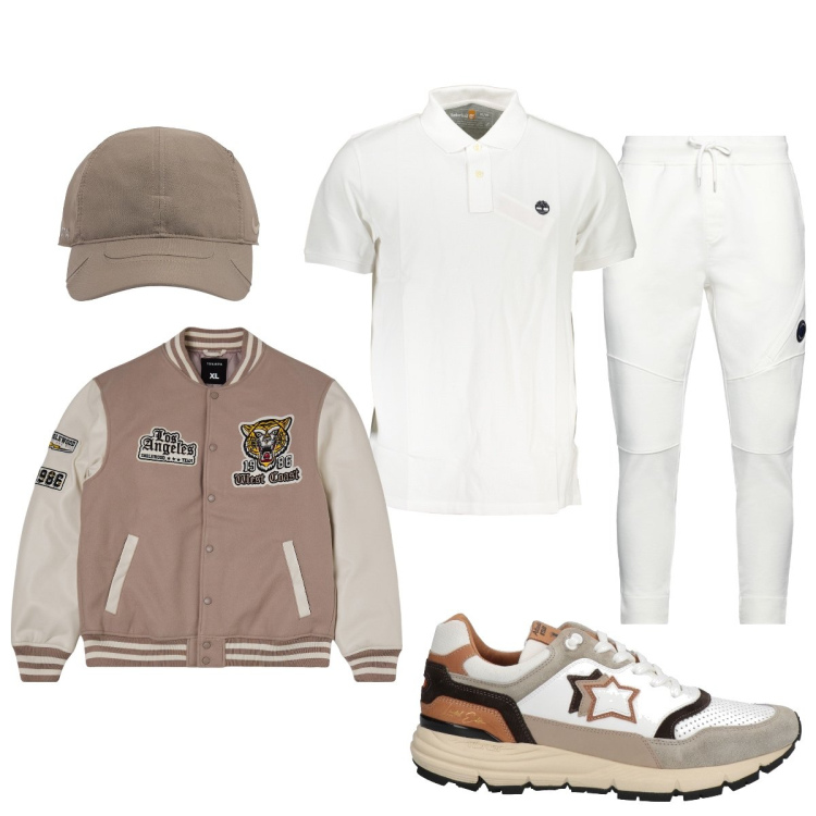 Outfit uomo - Sportivo ma con eleganza. Stile Trendy per Tutti i giorni. Abbinamento con pantaloni, sneakers, bomber, polo, cappelli.