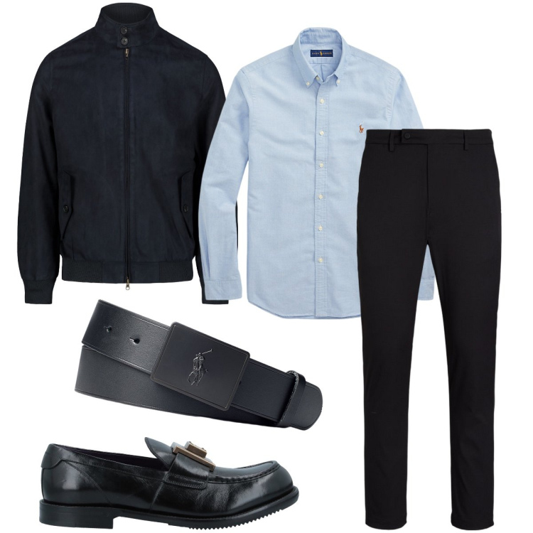 Outfit uomo - Una serata importante. Stile Business/Elegante per Serata speciale. Abbinamento con scarpe stringate, camicie, cinture, pantaloni, giacche.