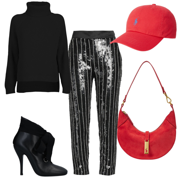 Outfit donna - Eleganza rock. Stile Rock per Tutti i giorni. Abbinamento con pantaloni, stivaletti, cappelli, borse a spalla, maglieria.