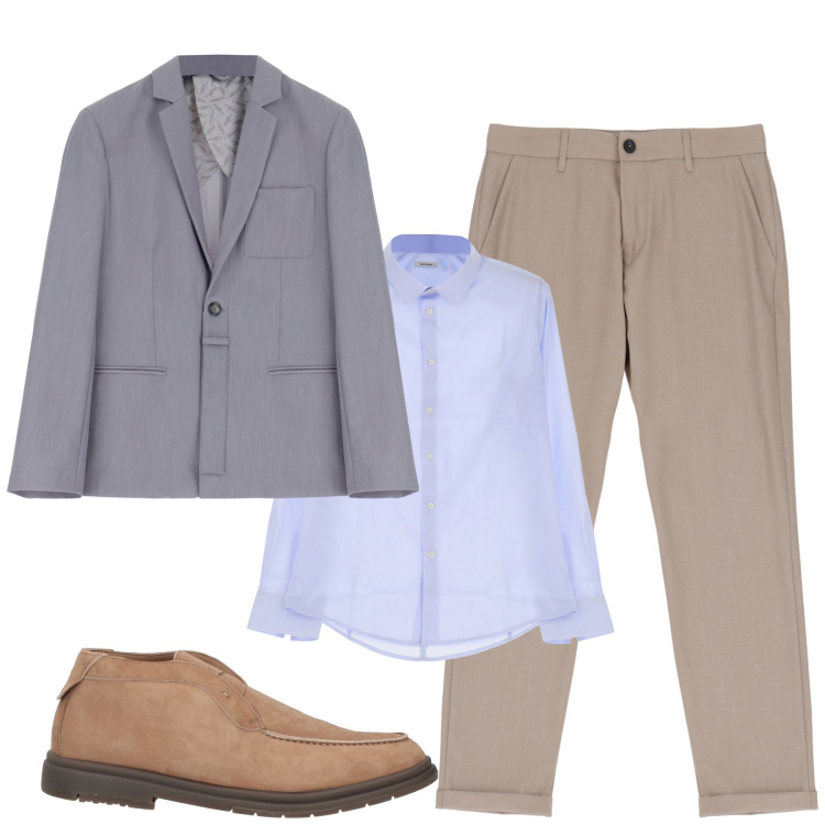 Outfit uomo - City. Stile Business/Elegante per Tutti i giorni. Abbinamento con stivali e stivaletti, camicie, giacche, pantaloni.