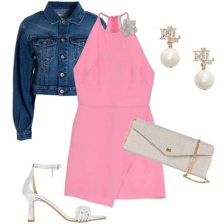 Outfit donna - Il vestitino a portafoglio. Stile Sexy per Serata fuori. Abbinamento con pochette, giacche, vestiti corti, décolleté, orecchini.