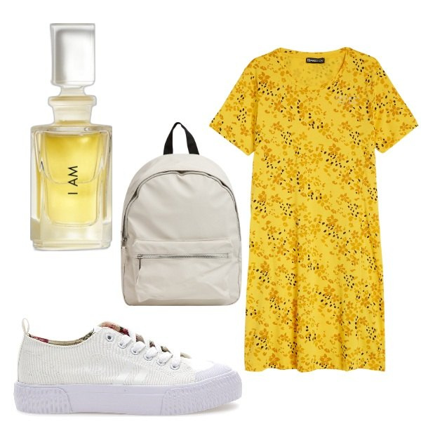 Outfit donna - Total look #1964311. Stile Casual per Tutti i giorni. Abbinamento con profumi, zaini, vestiti, sneakers.