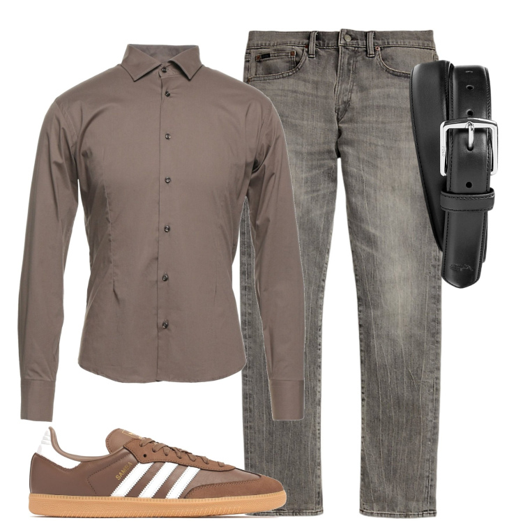Outfit uomo - City. Stile Urban per Tutti i giorni. Abbinamento con camicie, cinture, jeans, sneakers.