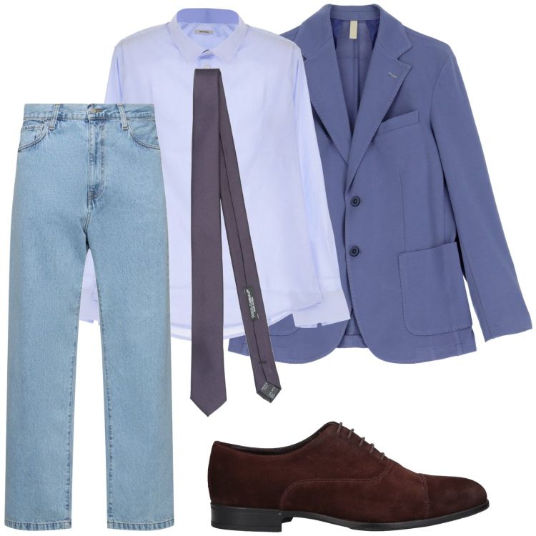 Outfit uomo - Mai senza camicia e cravatta. Stile Business/Elegante per Ufficio. Abbinamento con cravatte, scarpe stringate, camicie, giacche, jeans.