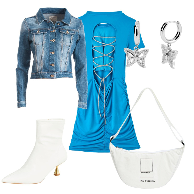 Outfit donna - Total look #1965560. Stile Casual chic per Tutti i giorni. Abbinamento con marsupi, stivaletti, vestiti, orecchini, blazer.