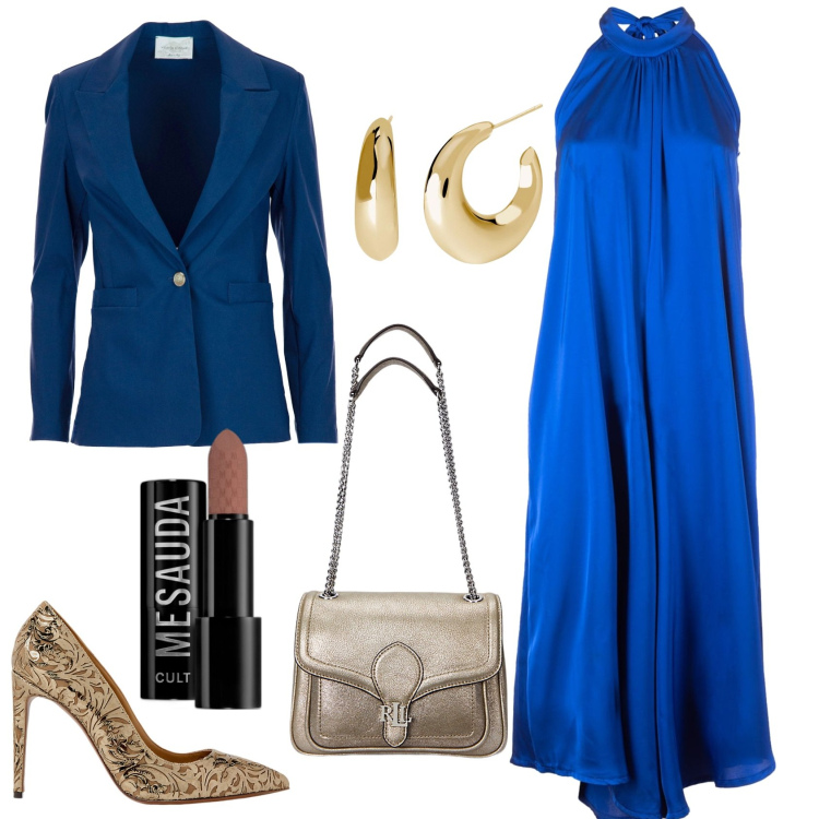 Outfit donna - Total look #1965563. Stile Glamour per Serata fuori. Abbinamento con rossetti, orecchini, tute, borse a spalla, décolleté, blazer.