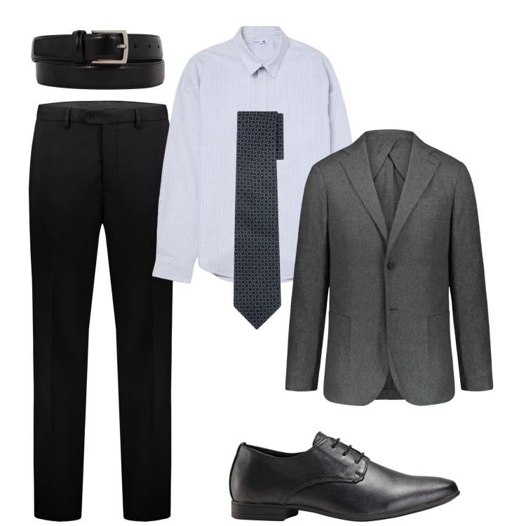 Outfit uomo - Il grigio e le sue inclinazioni. Stile Business/Elegante per Ufficio. Abbinamento con scarpe stringate, camicie, giacche, pantaloni, cravatte, cinture.