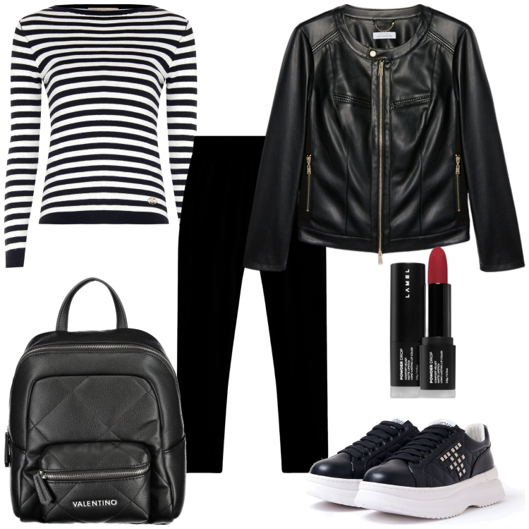 Outfit donna - Urban style. Stile Urban per Tutti i giorni. Abbinamento con rossetti, maglieria, sneakers, pantaloni, blazer, zaini.