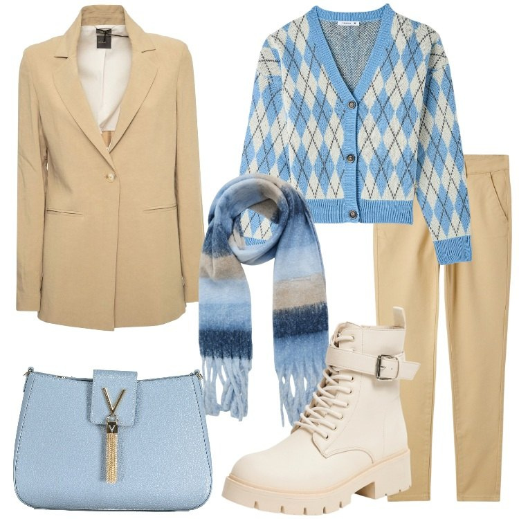 Outfit donna - I blazer per settembre - @tiffany22. Stile Trendy per Tutti i giorni. Abbinamento con pantaloni chino, cardigans, anfibi, sciarpe, borse a spalla, blazer.