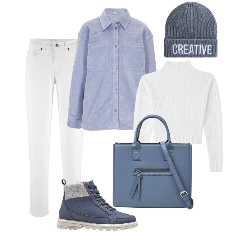 Outfit donna - La giacca a camicia in velluto. Stile Casual per Tutti i giorni. Abbinamento con jeans mom, stivaletti, cappotti, maglieria, shopping bag, berretti.