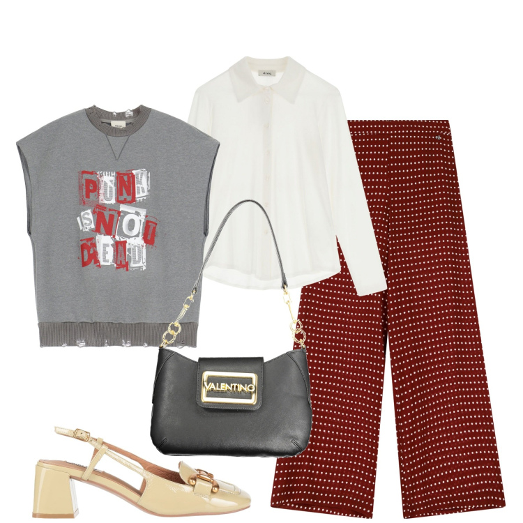 Outfit donna - Total look #1966656. Stile Urban per Tutti i giorni. Abbinamento con décolleté, felpe, pantaloni, camicie, borse a spalla.