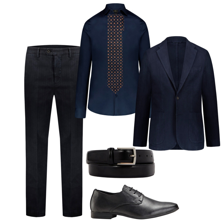 Outfit uomo - Camicia e cravatta. Stile Business/Elegante per Cerimonia. Abbinamento con scarpe stringate, pantaloni, camicie, giacche, cravatte, cinture.