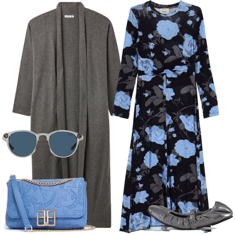 Outfit donna - Total look #1966923. Stile Romantica per Tutti i giorni. Abbinamento con cardigans, borse a tracolla, vestiti, occhiali da sole, ballerine.