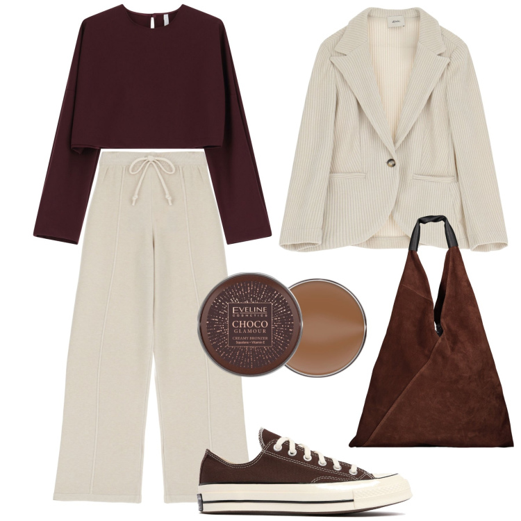 Outfit donna - Velluto e flanella. Stile Urban per Tutti i giorni. Abbinamento con terre, pantaloni, maglieria, blazer, sneakers, borse a spalla.
