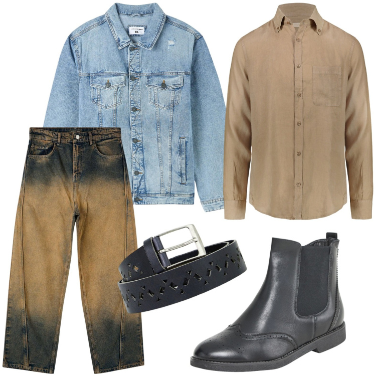 Outfit uomo - Stile rodeo. Stile Casual per Tutti i giorni. Abbinamento con giacche, stivali e stivaletti, jeans, cinture, camicie.