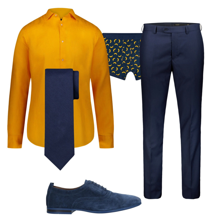 Outfit uomo - Total look #1967470. Stile Business/Elegante per Ufficio. Abbinamento con scarpe stringate, boxer, camicie, pantaloni, cravatte.