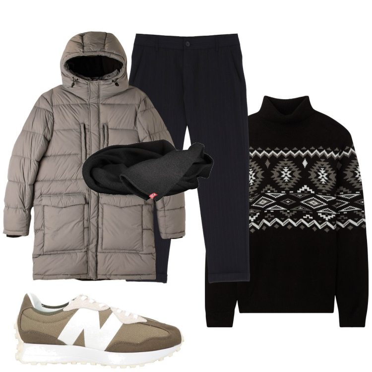 Outfit uomo - Total look #1967500. Stile Casual per Tutti i giorni. Abbinamento con sneakers, maglieria, piumini, pantaloni, sciarpe.