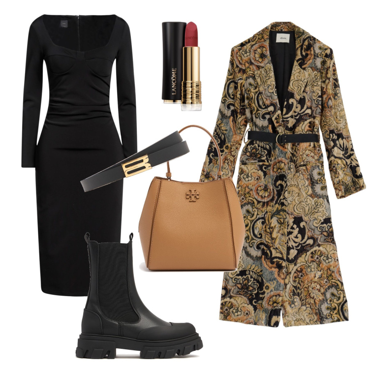 Outfit donna - Il trench vintage style. Stile Trendy per Ufficio. Abbinamento con vestiti midi/longuette, rossetti, trench, borse a mano, stivaletti chelsea, cinture.