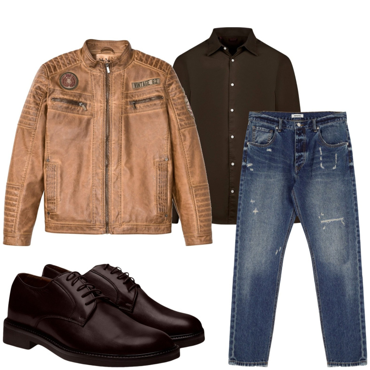 Outfit uomo - Underground. Stile Urban per Tutti i giorni. Abbinamento con giacche, jeans dritti, scarpe stringate, camicie.